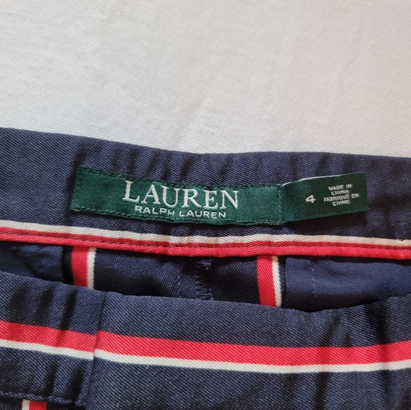 Ralph Lauren Navy Striped Dress Ankle Pants - Picture 6 of 6
